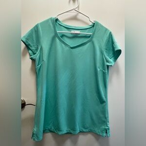 Columbia Women's Teal Short Sleeve V-Neck Top